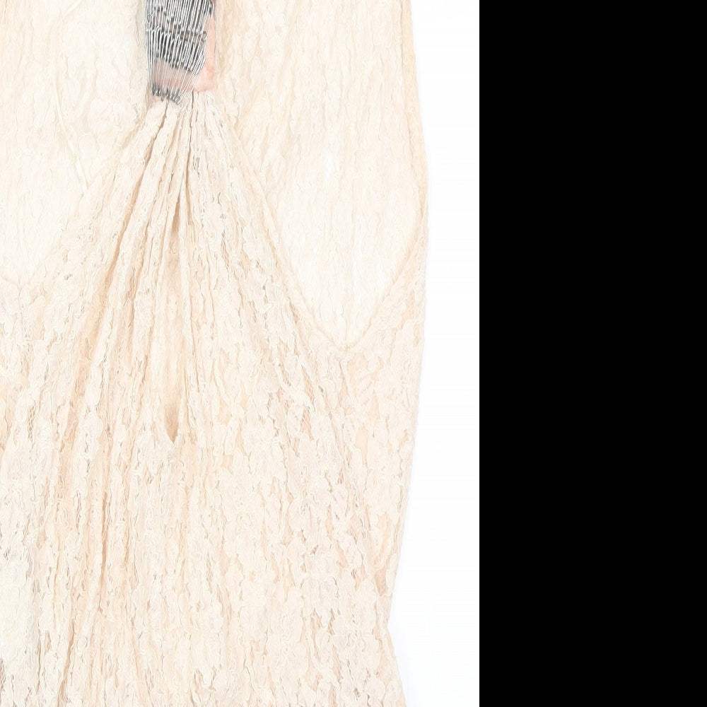 River Island Womens Beige  Viscose Bodysuit One-Piece Size 8