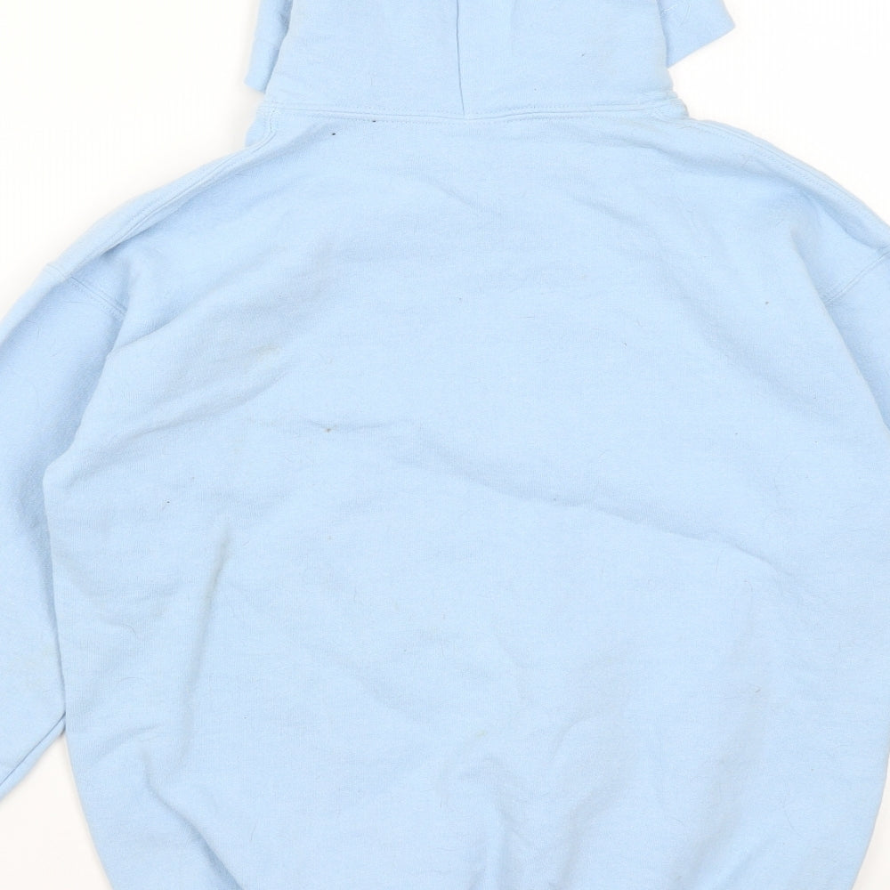 Gildan Girls Blue Cotton Pullover Hoodie Size L