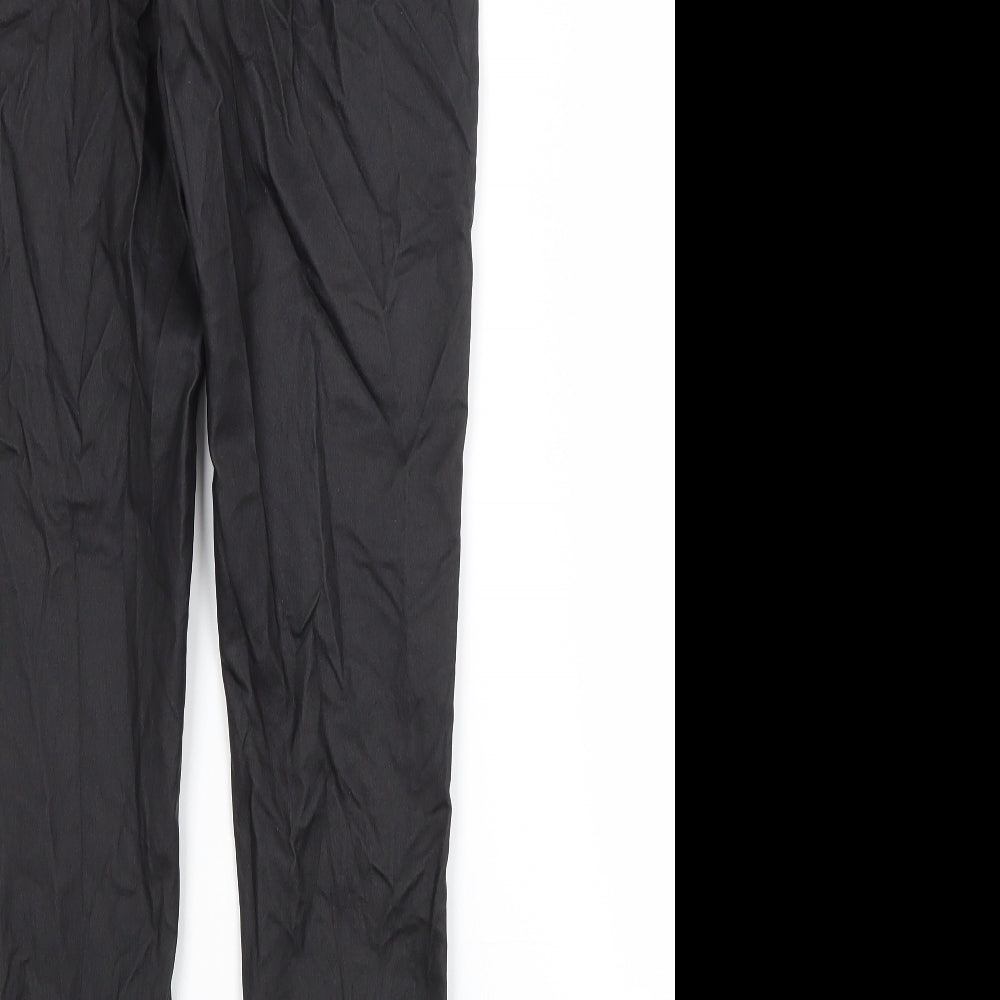 Brand and care label for F&F women’s black viscose skinny jeans, size UK 12, 28-inch leg regular