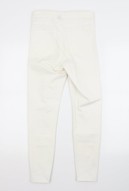 Primark Womens White Cotton Skinny Jeans Size 8 L25 in Regular