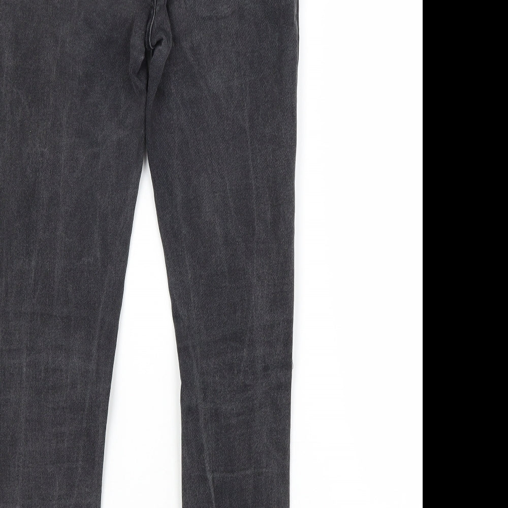 PRETTYLITTLETHING Womens Grey Cotton Skinny Jeans Size 8 L25 in Regular