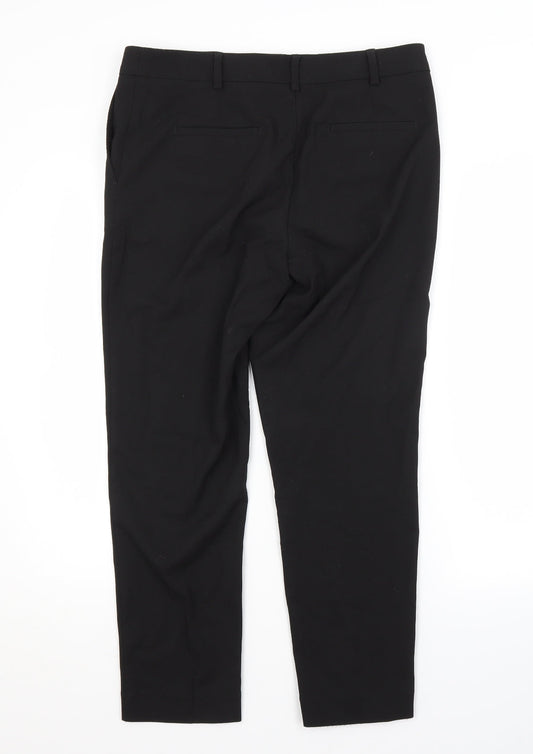Womens UK Size 10 NEXT Regular Fit Black Trousers