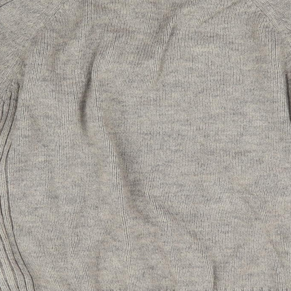 Brand and care label for Next men’s green high neck acrylic jumper, size M, - green beige colour
