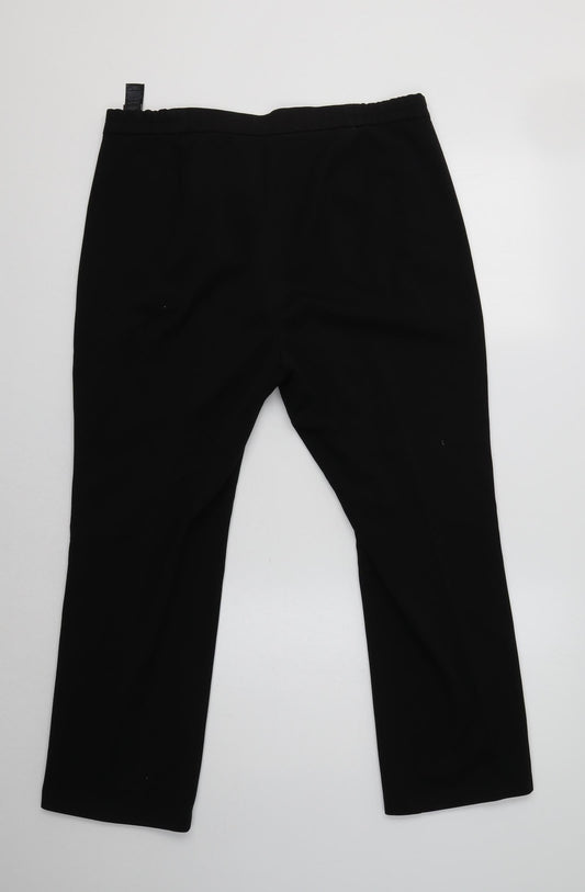 Womens UK Size 12 M&S Regular Fit Dress Pants Black Trousers