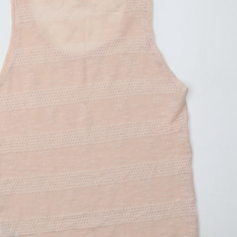 Womens UK Size 12 Topshop Pink Basic Tank
