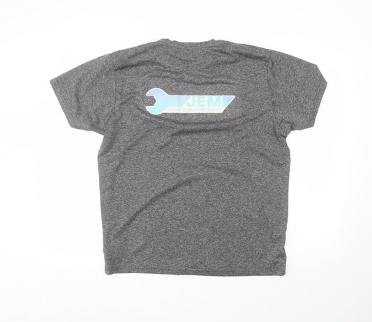 Preworn Mens Grey Polyester T-Shirt Size L