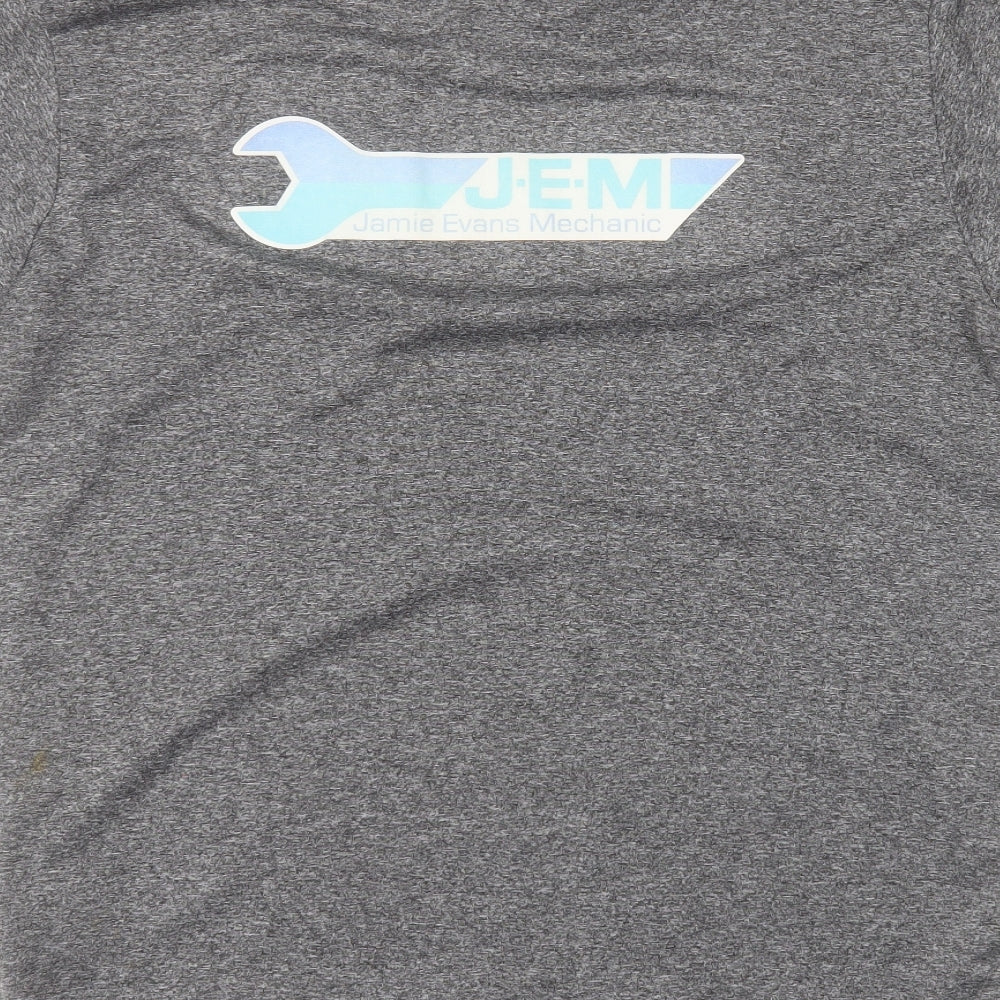 Preworn Mens Grey Polyester T-Shirt Size L