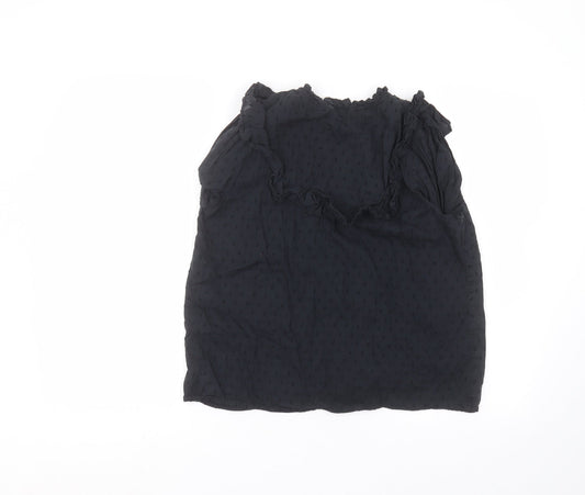 George Womens Blue Cotton Basic Button-Up Size 10