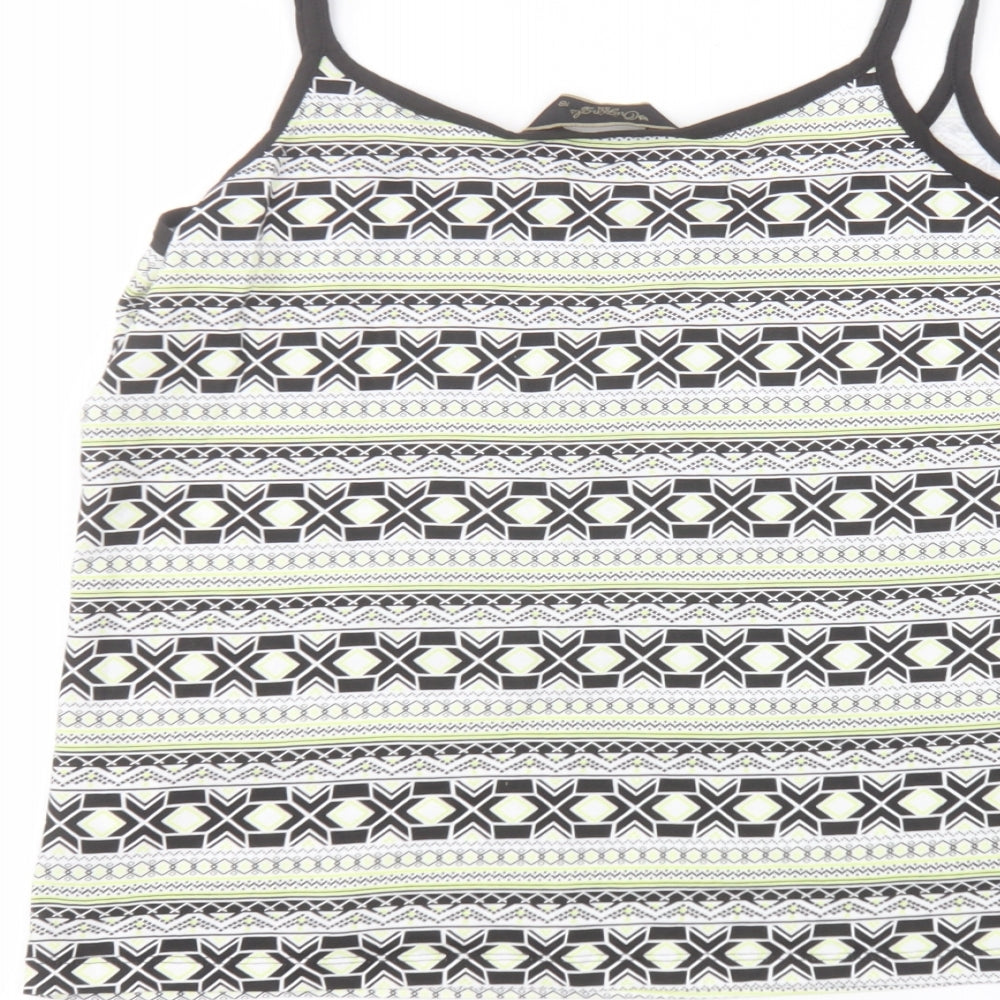 Originals Womens White Striped Cotton Basic T-Shirt Size 18 Round Neck