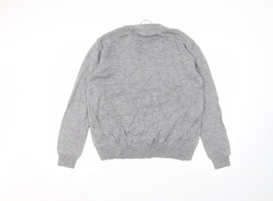 Primark Womens Grey Round Neck Acrylic Pullover Jumper Size M