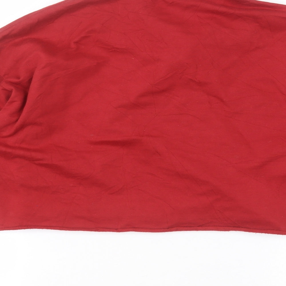FOREVER 21 Womens Red Collared Cotton Pullover Jumper Size L