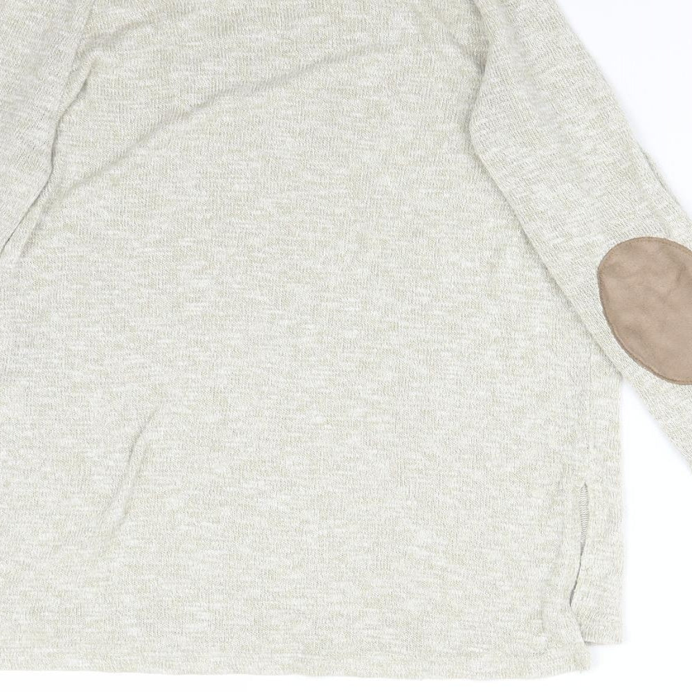 Womens UK Size XS Bershka Beige Basic T-Shirt