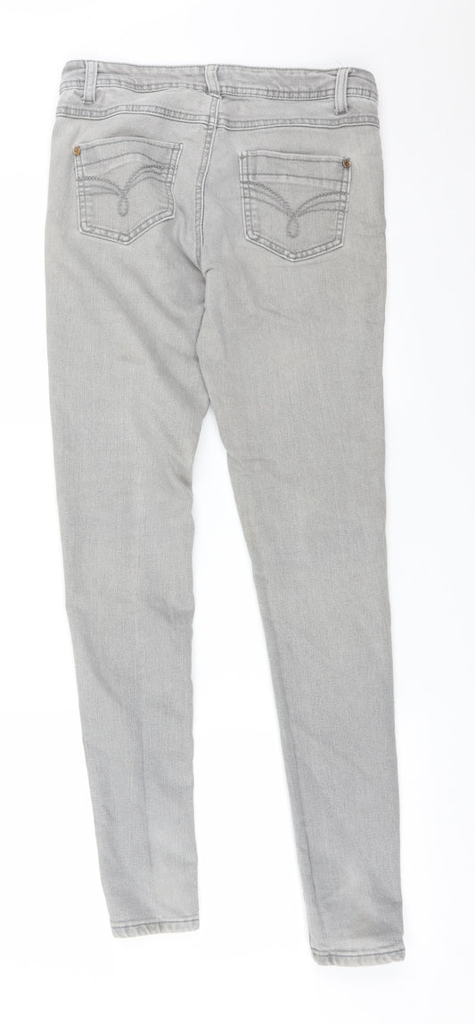 DENIM CO Womens Grey Cotton Skinny Jeans Size 8 L31 in Regular
