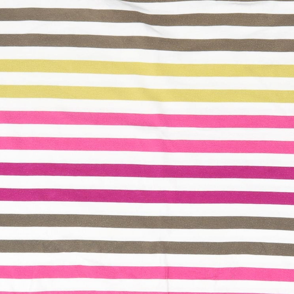 CC Womens White Striped Cotton Basic T-Shirt Size L