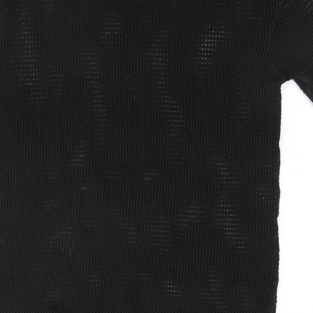 Womens UK Size M Bershka Black Basic T-Shirt