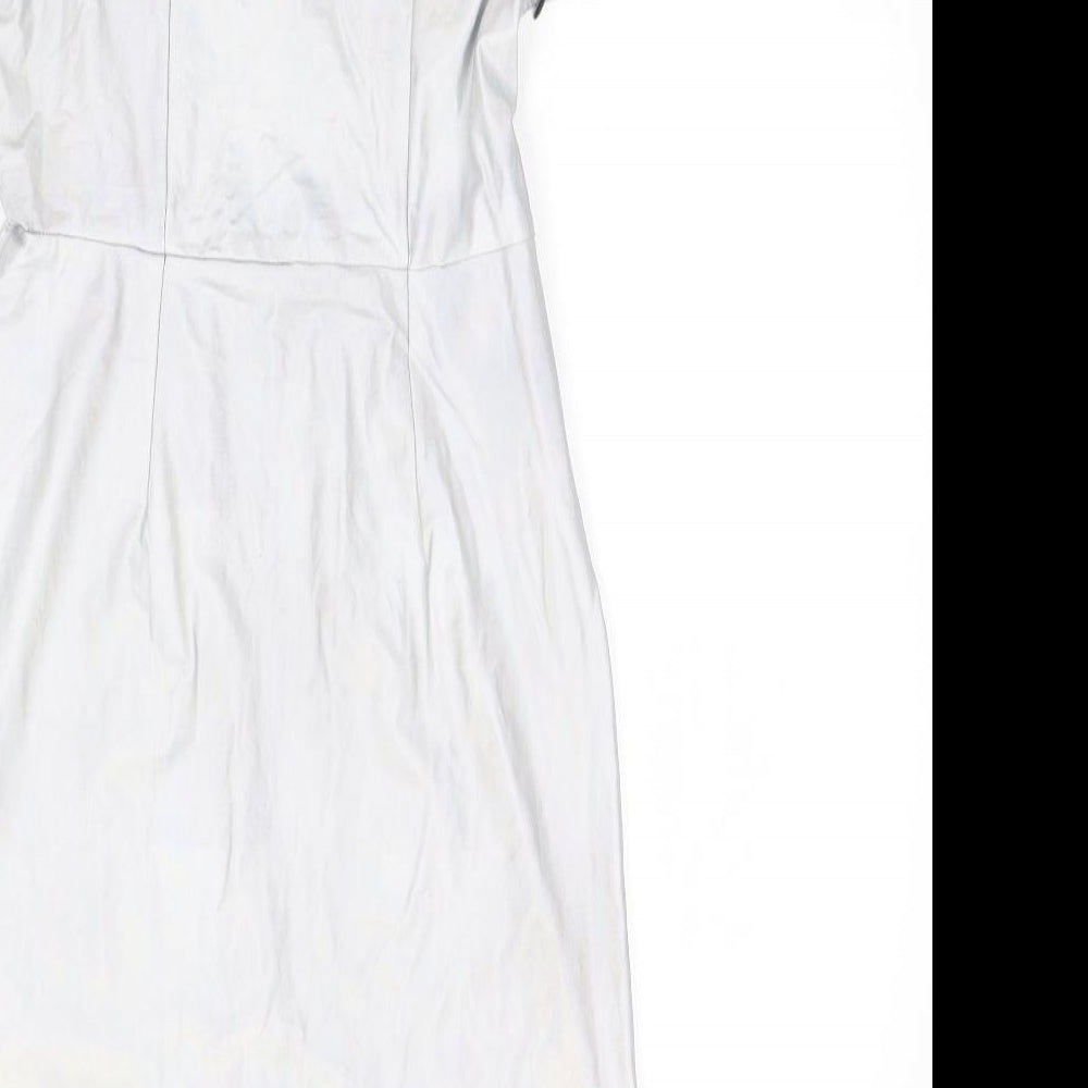 JARH MARC Womens Silver Polyester A-Line Size M
