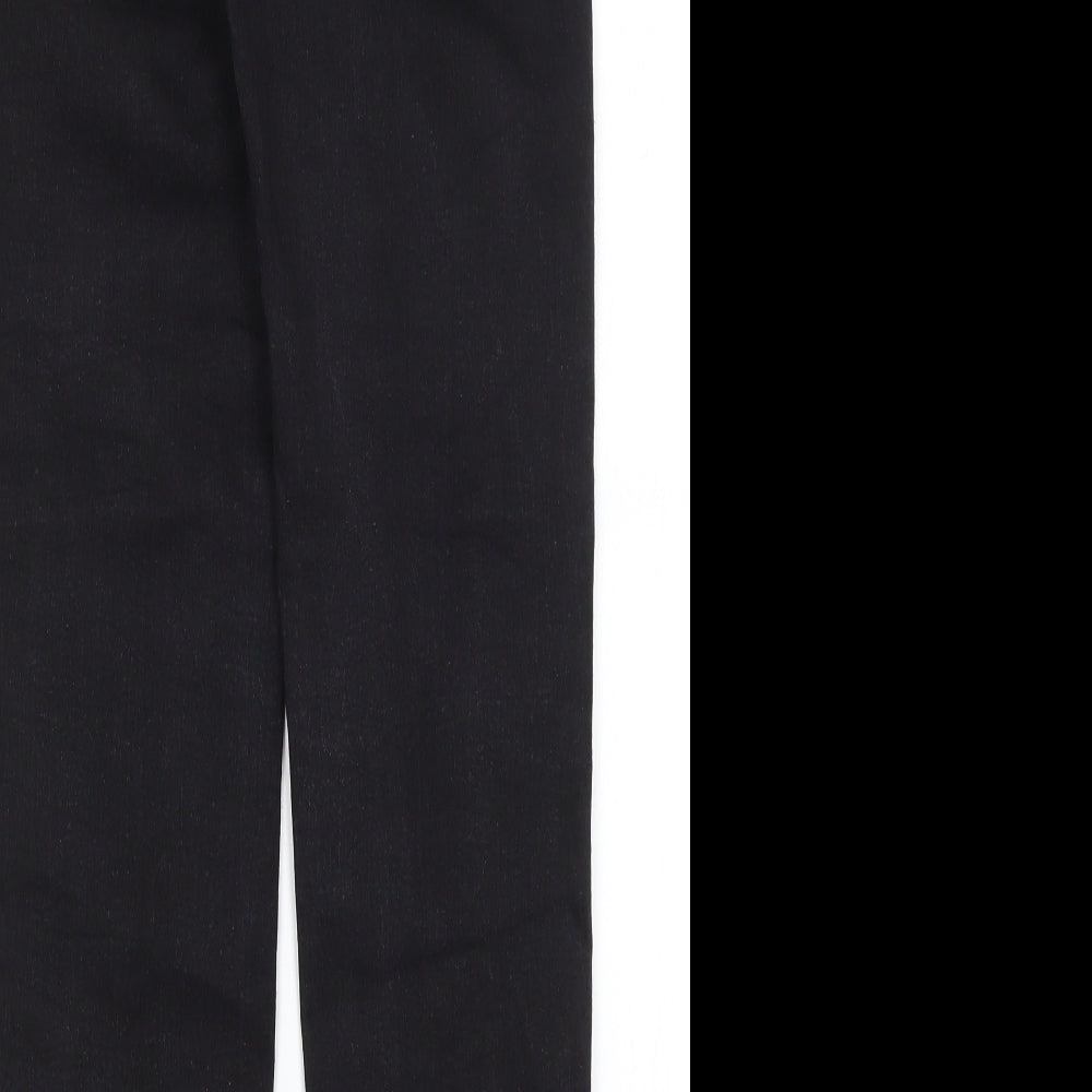 Brand and care label for Dorothy Perkins women’s black cotton skinny jeans, size UK 6, 26-inch leg regular