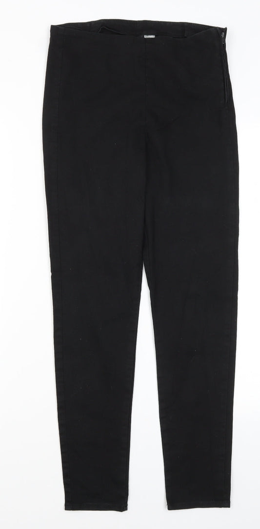 Womens UK Size 12 Divided Regular Fit Black Trousers