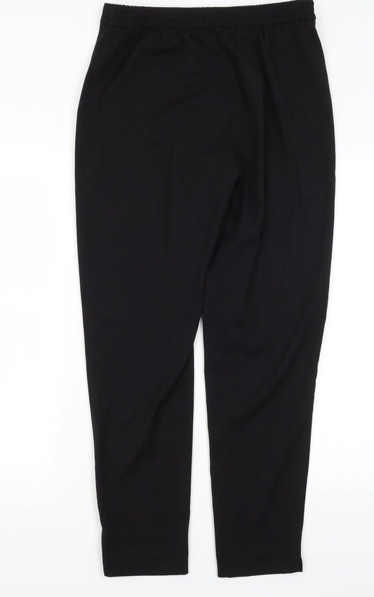 TU Womens Black Polyester Trousers Size 10 L20 in Regular