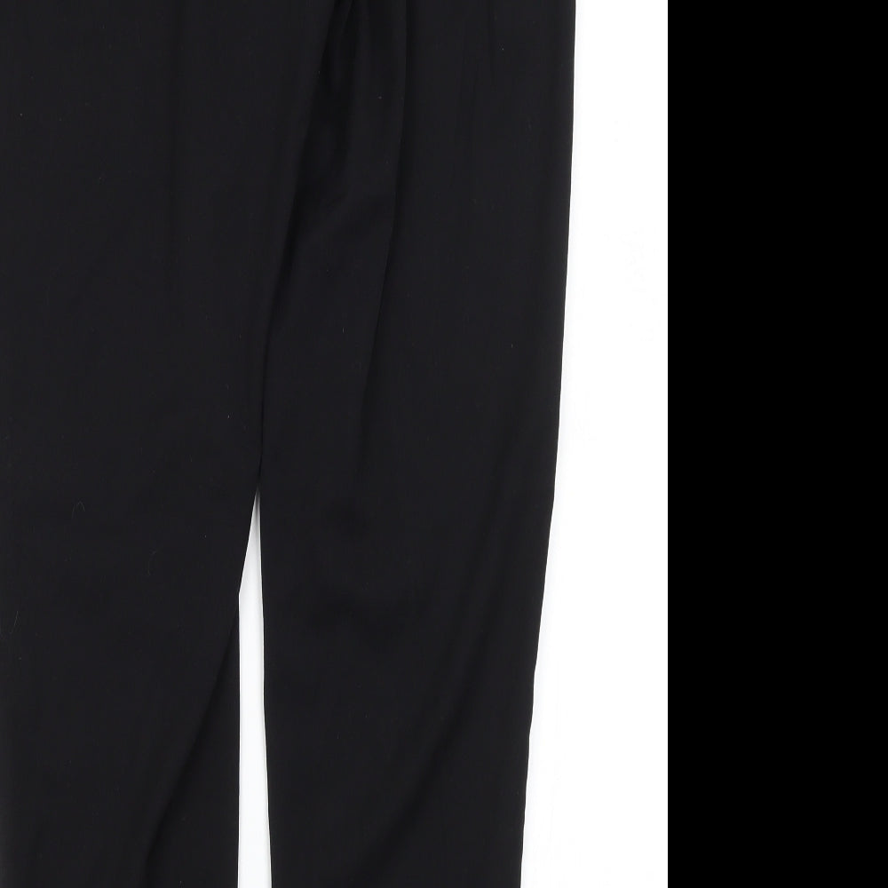 TU Womens Black Polyester Trousers Size 10 L20 in Regular