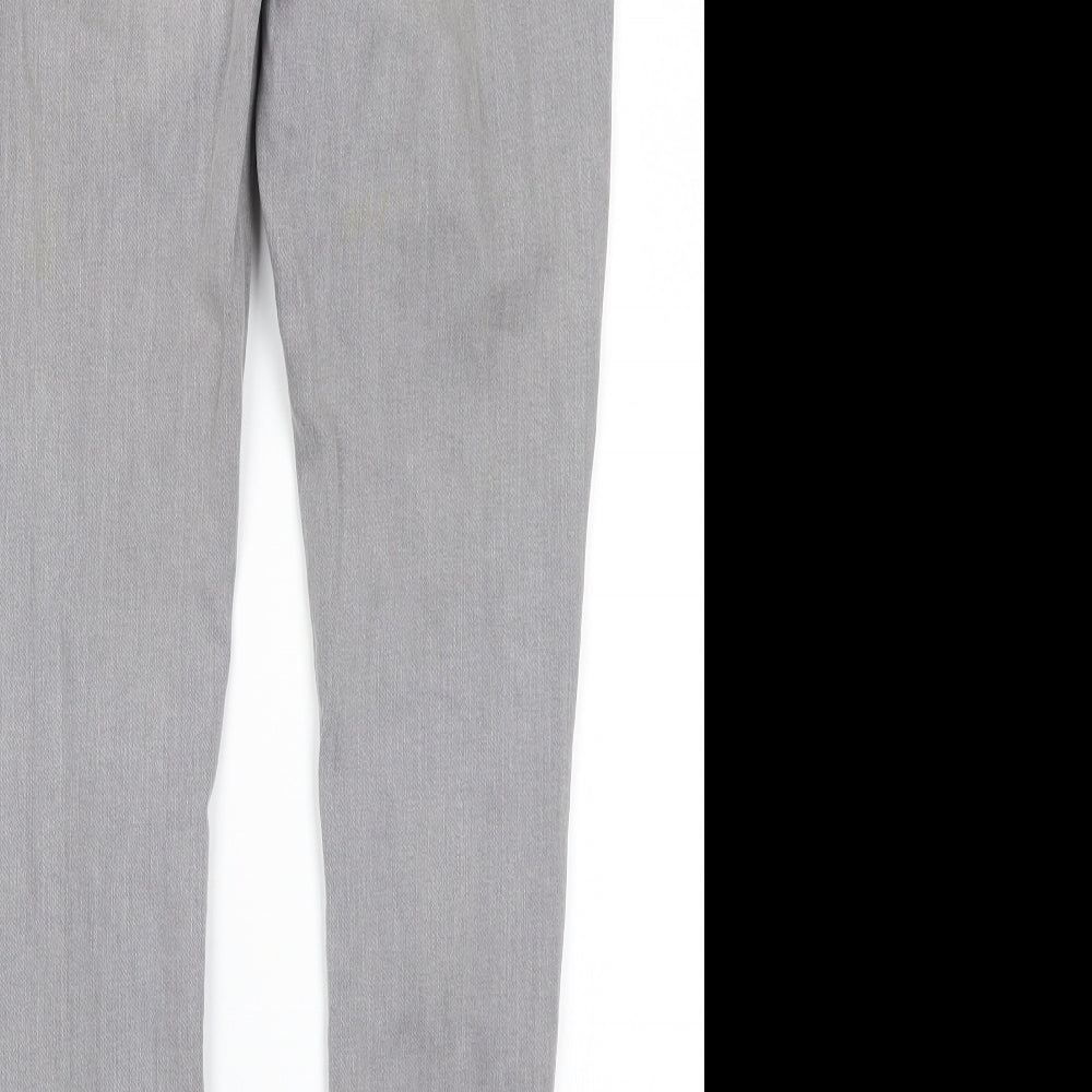 Brand and care label for Denim Co women’s grey cotton skinny jeans, size UK 12, 29-inch leg regular