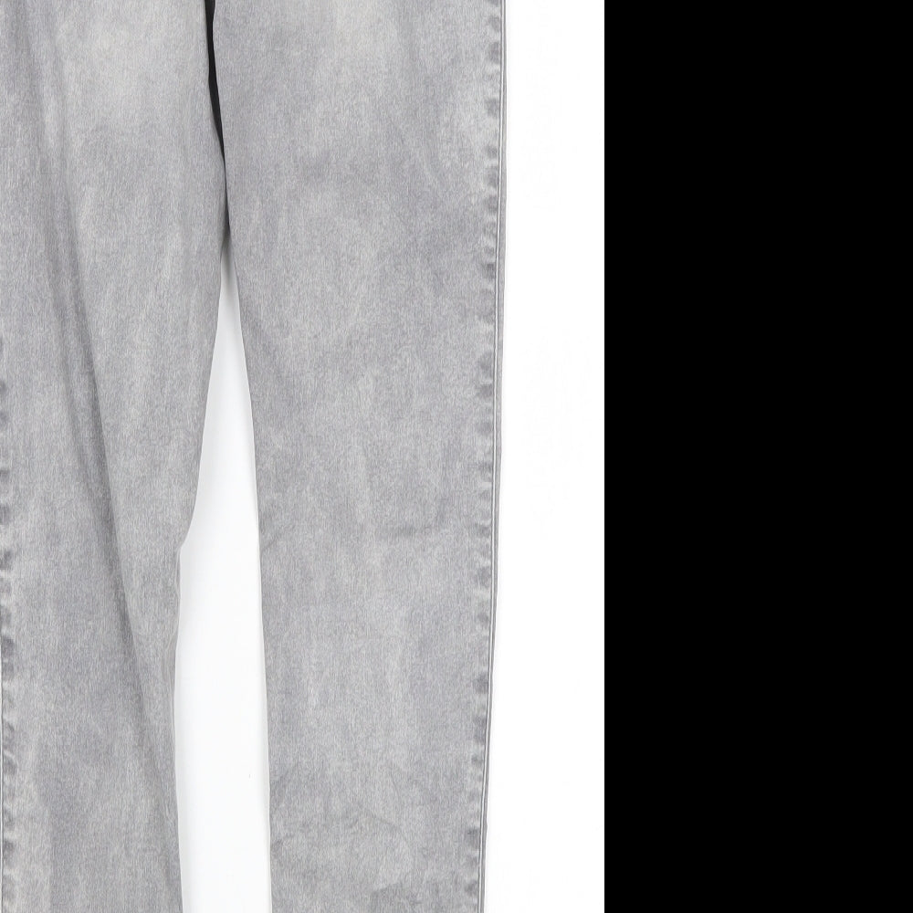 Here & There Girls Grey Cotton Skinny Jeans Size 12 Years L25 in Regular