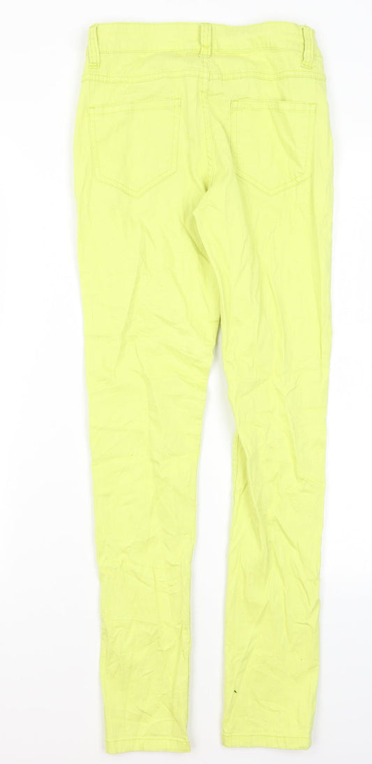 Pieces Womens Yellow Cotton Skinny Jeans Size XS L28 in Regular