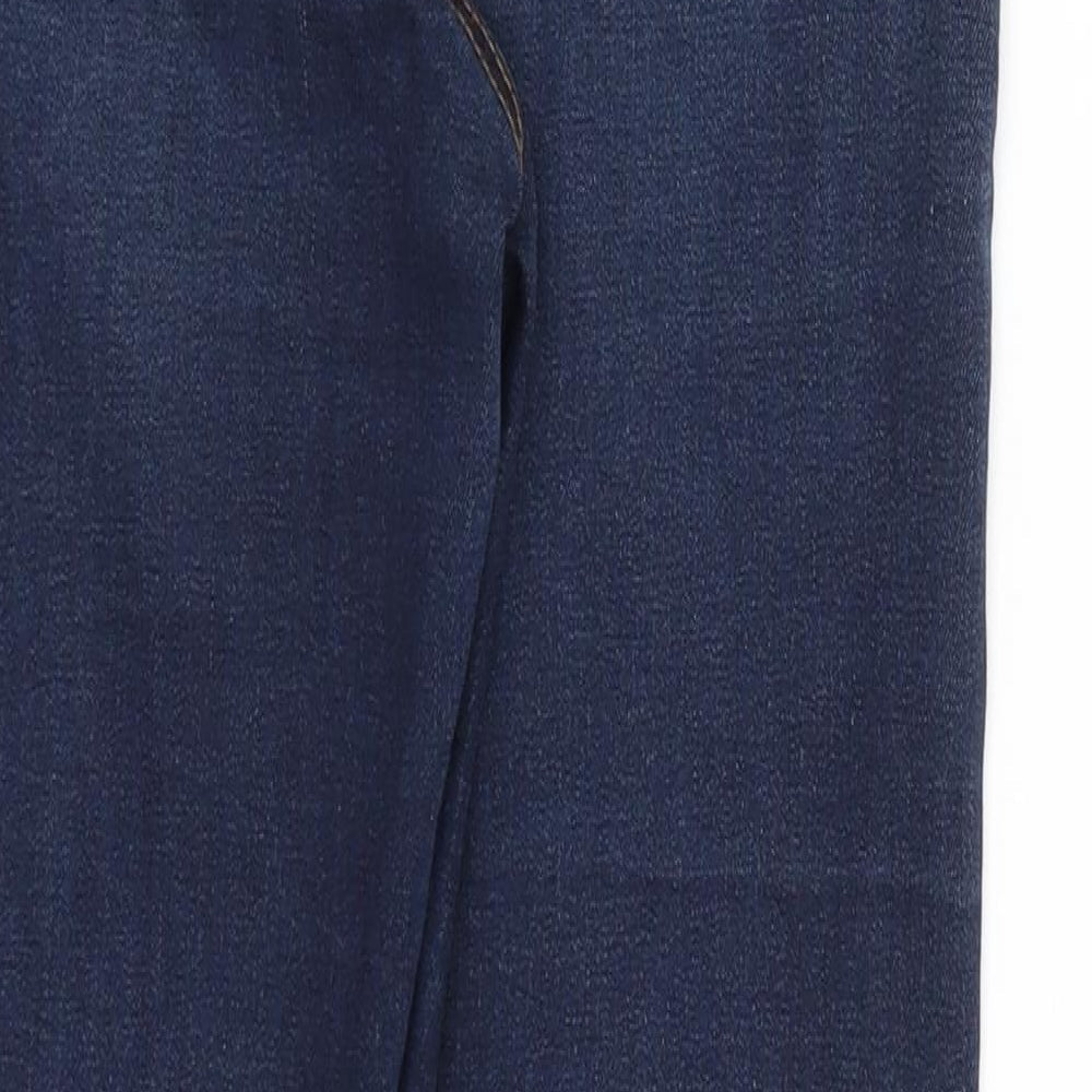 Brand and care label for Denim Co women’s blue cotton skinny jeans, size UK 8, 29-inch leg regular