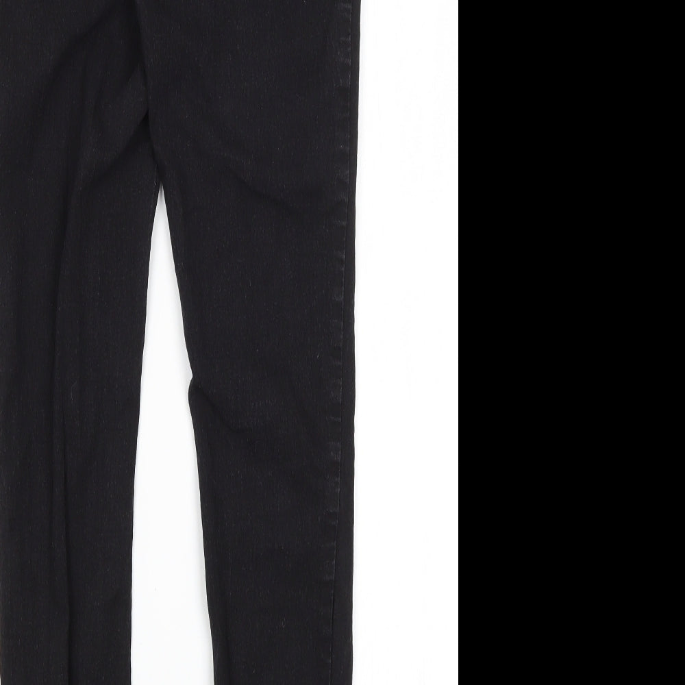 Brand and care label for Denim Co women’s black cotton jegging jeans, size UK 12, 27-inch leg regular