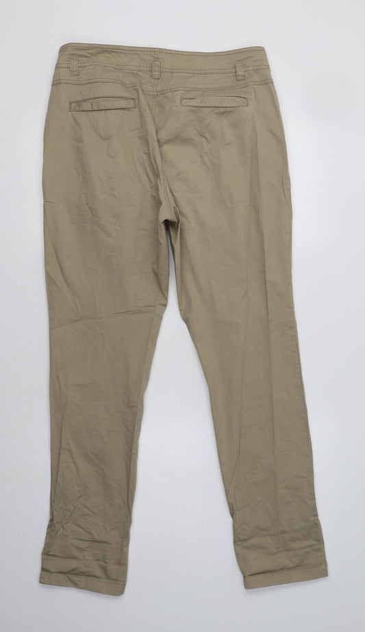 Womens UK Size 10 H&M Regular Fit Beige Trousers