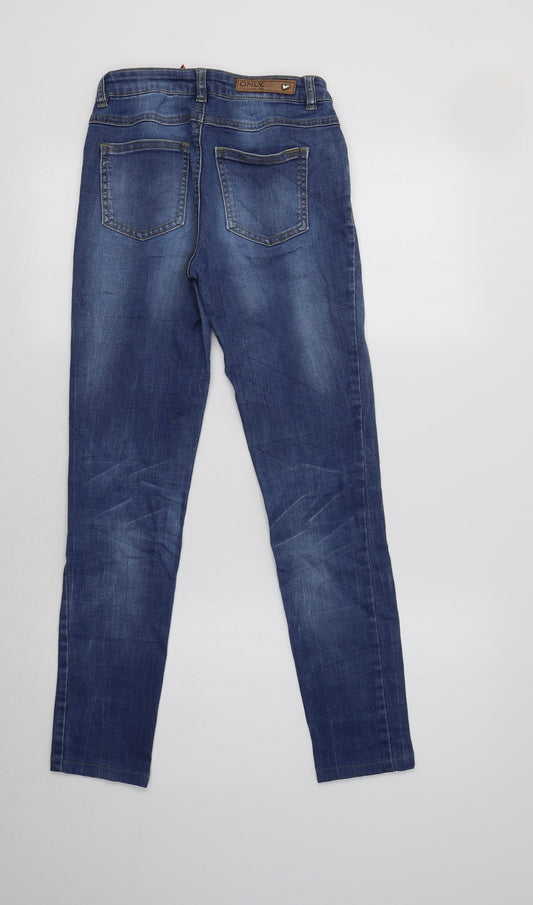 Only Womens Blue Cotton Skinny Jeans Size 6 L27 in Regular