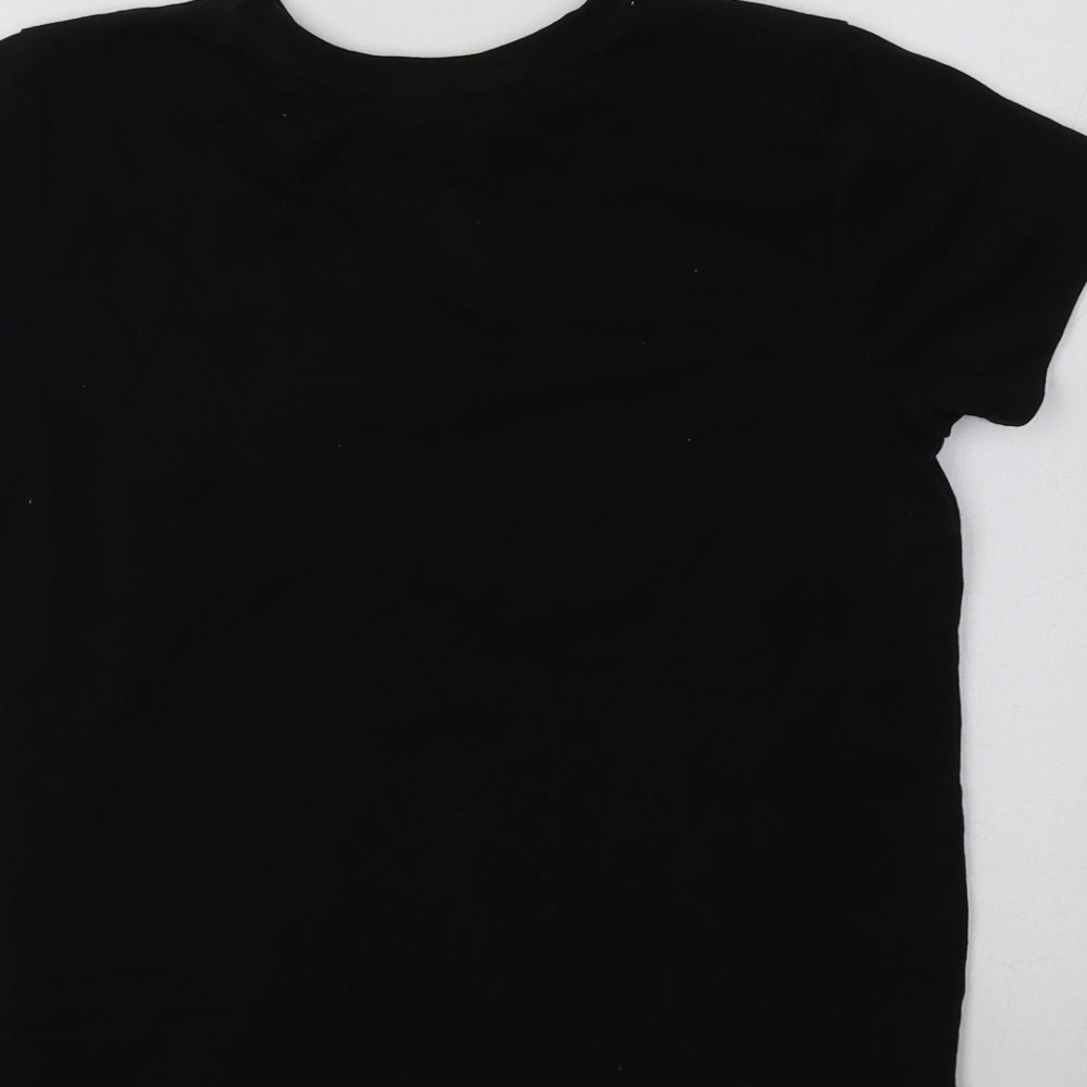 Primark Girls Black Cotton Basic Polo Size 8-9 Years Crew Neck - PlayStation