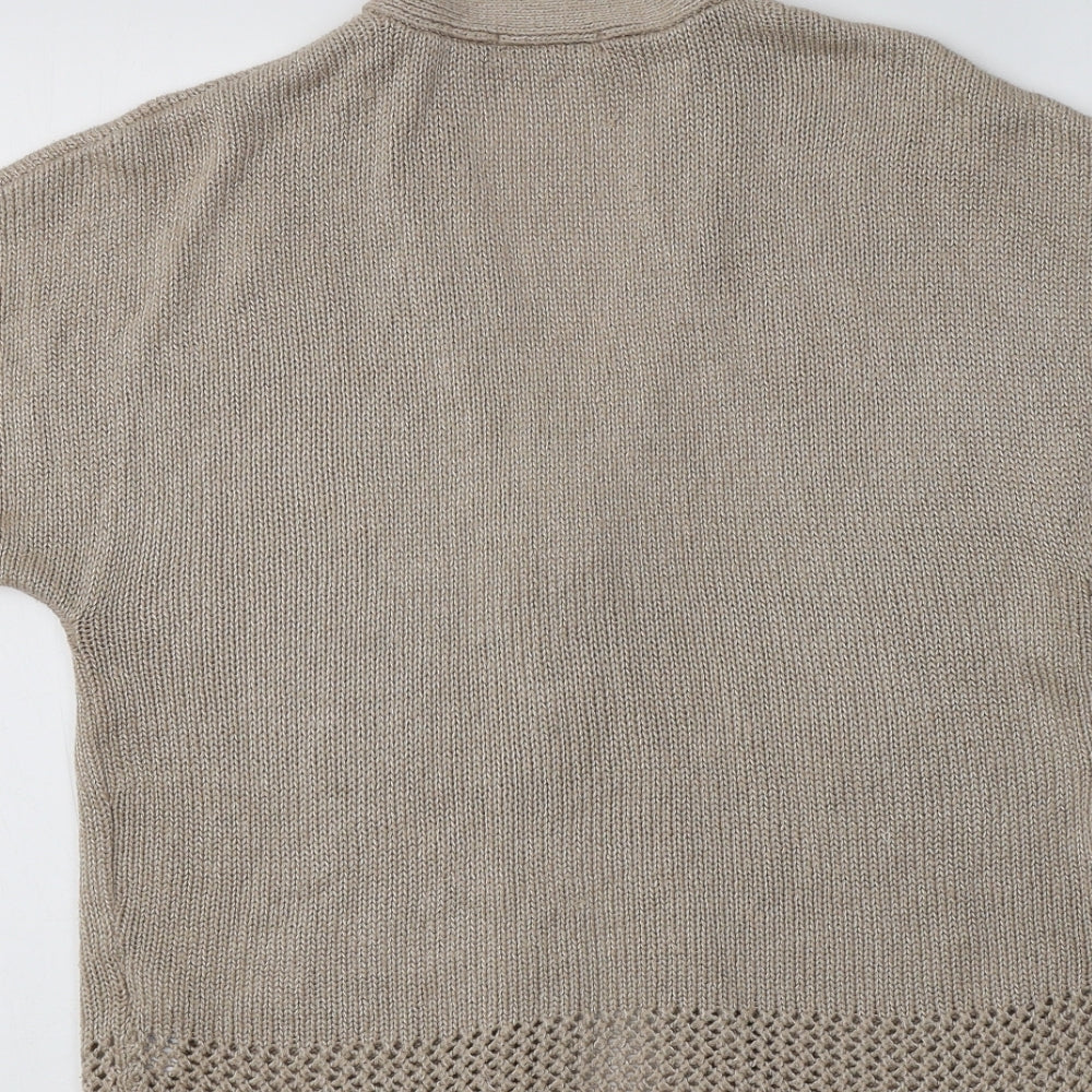 Womens UK Size 10 M&S Beige Cardigan Jumper