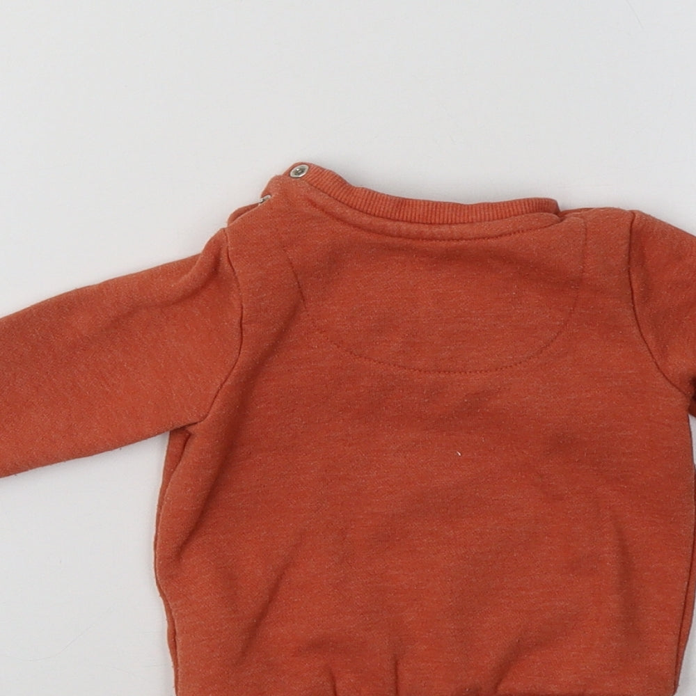F&F Baby Orange Cotton Pullover Jumper Size 0-3 Months