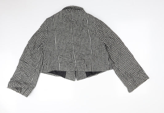 Therapy Womens Multicoloured Houndstooth Jacket Coat Size 12