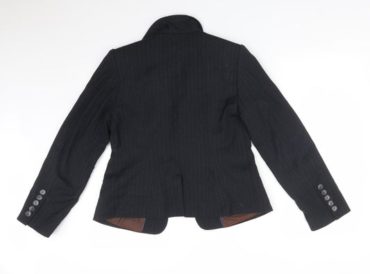 NEXT Womens Blue Striped Polyester Jacket Suit Jacket Size 12