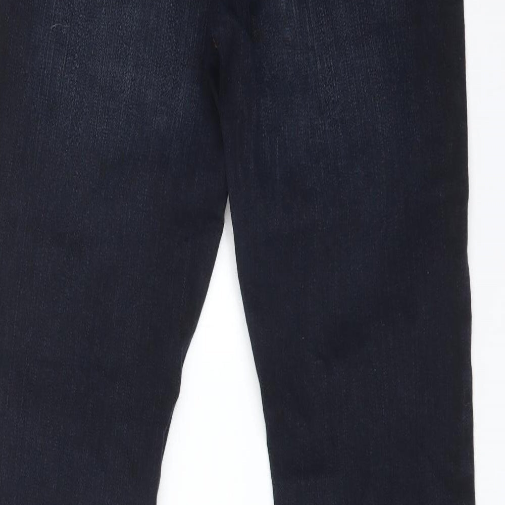 Topshop Womens Blue Cotton Straight Jeans Size 28 L29 in Regular