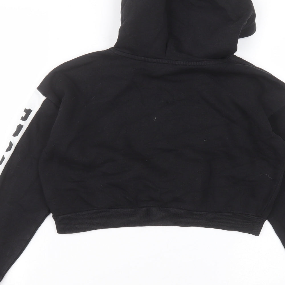 H&M Boys Black Cotton Pullover Hoodie Size 9-10 Years