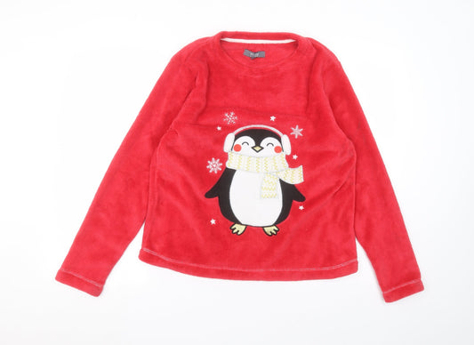 Studio Womens Red Round Neck Polyester Pullover Jumper Size 12