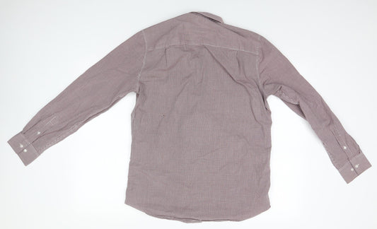 Mens UK Size 15.5 NEXT Grey Button-Up Long Sleeve Casual Shirt