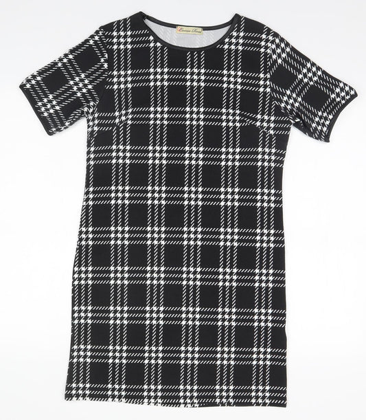 Womens UK Size 10 Cameo Rose Black Basic T-Shirt