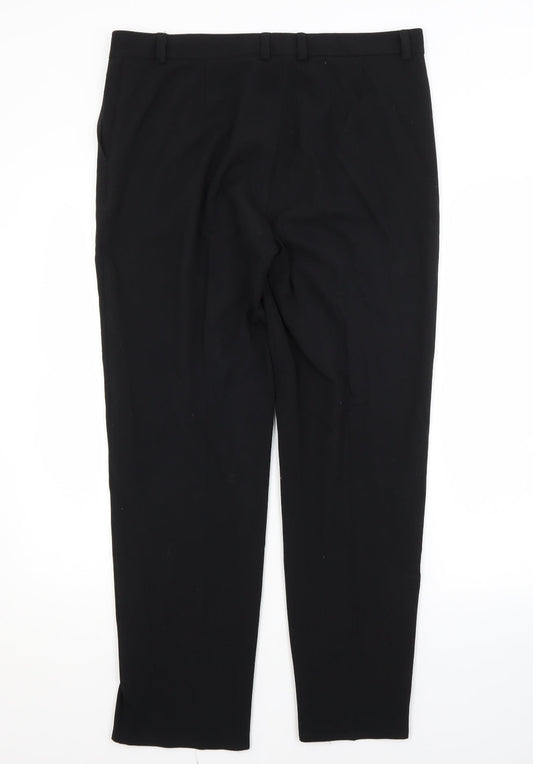 Womens UK Size 14 M&S Regular Fit Black Trousers