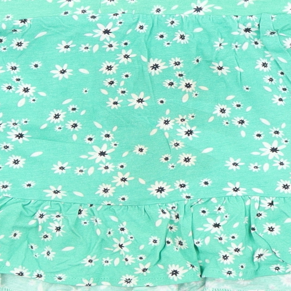 Preworn Girls Green Flecked Cotton A-Line Skirt Size 5 Years Regular
