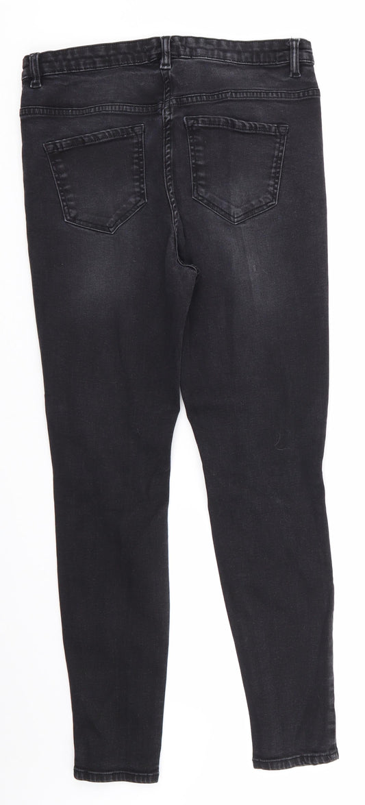 Womens UK Size 12 Studio Denim Regular Fit Skinny Black Jeans