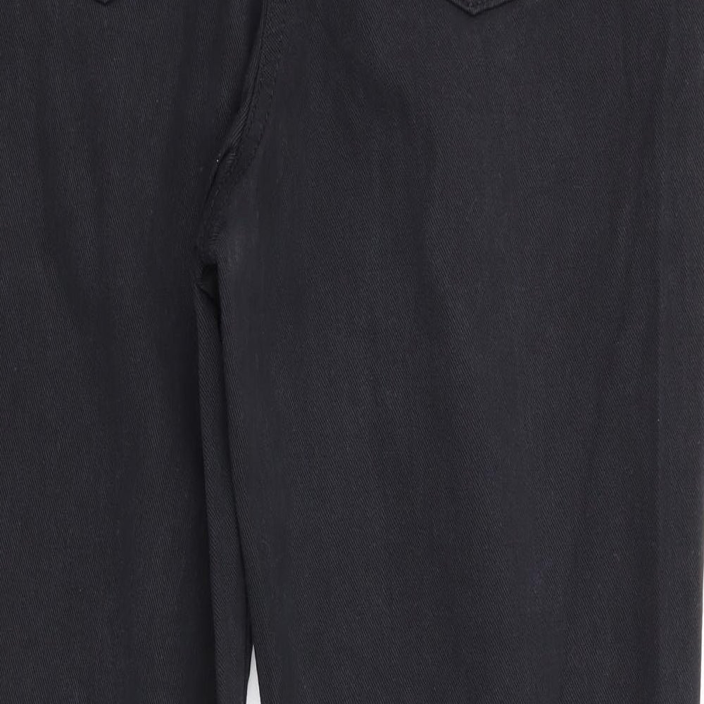 Parisian Womens Black Cotton Chino Trousers Size 10 L27 in Regular - Distressed look