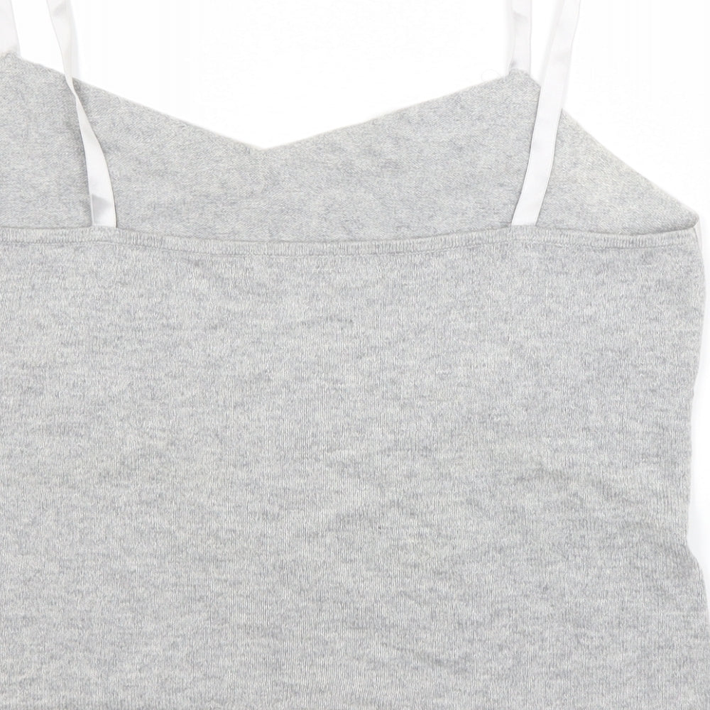 Fenn Wright Manson Womens Grey Cotton Cropped Tank Size XL V-Neck