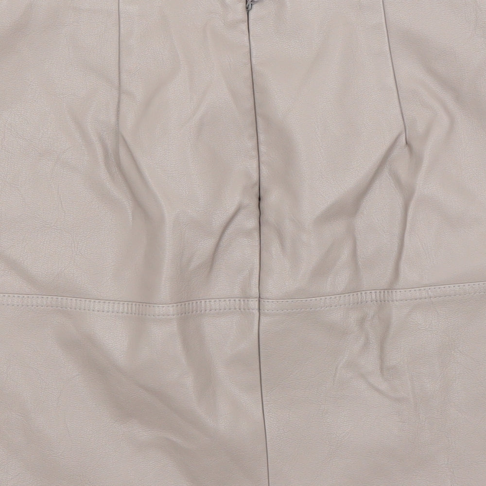 New Look Womens Grey Polyurethane A-Line Skirt Size 8
