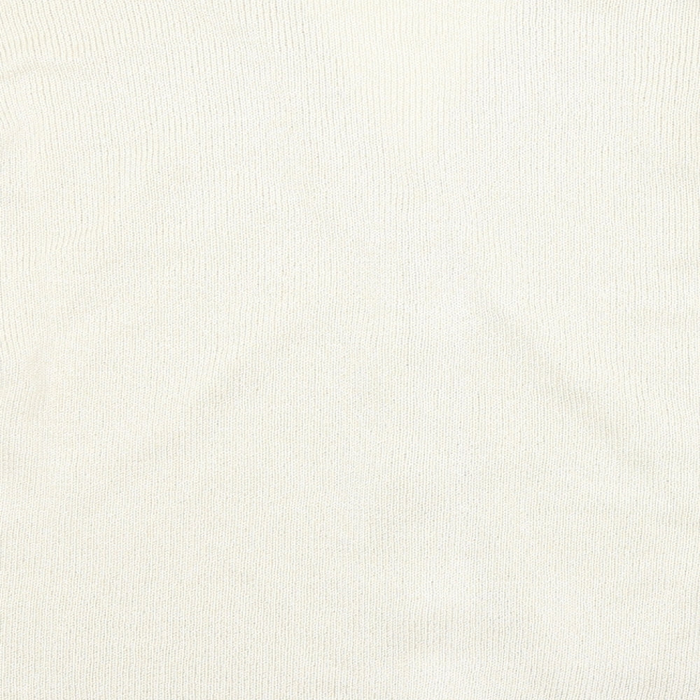 FUTURE LADY Womens Gold V-Neck Acrylic Cardigan Jumper Size 10