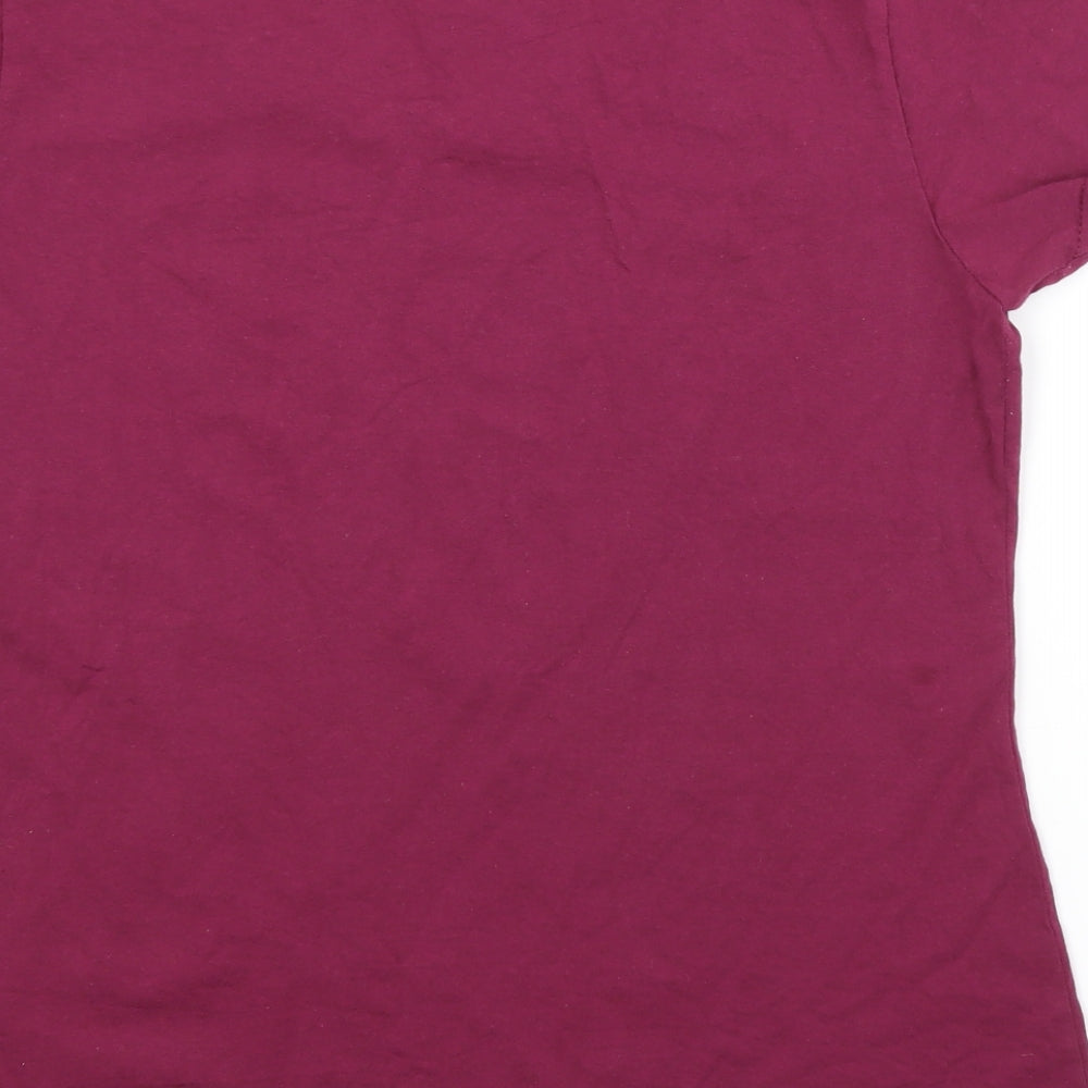 Womens UK Size XL Fruit of the Loom Purple Basic T-Shirt