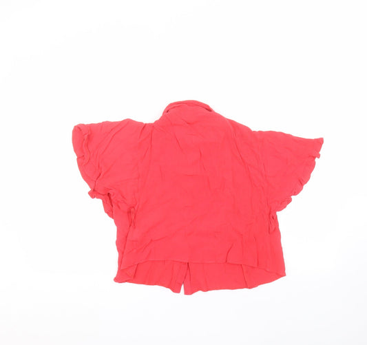 Womens UK Size 8 Topshop Pink Basic Button-Up